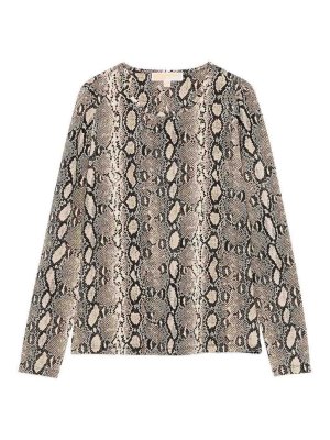 MICHAEL KORS: Strickpullover mit Rundhalsausschnitt - Rundhalspullover - Beige