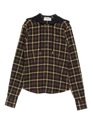 COPERNI: shirts - Cotton Check Shirt With Hood
