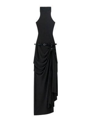 COPERNI: maxi dresses - Black Long Dress Featuring A Belted Waist