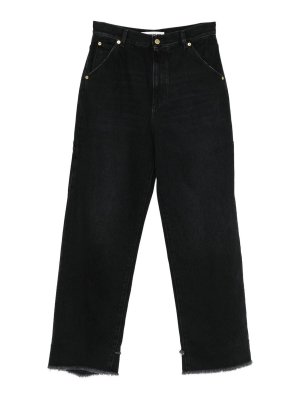 DARKPARK: straight leg jeans - Lisa Belt Adorned Loose Fit Denim Jeans
