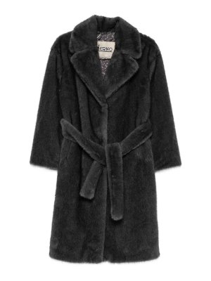 HERNO: Pellicce e montoni - Cappotto in pelliccia sintetica grigia