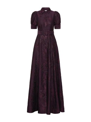 REBECCA VALLANCE: maxi dresses - Purple Long Dress  With Belt