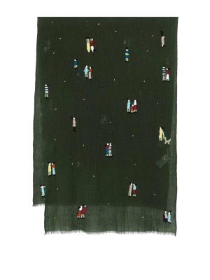 SGOMBERO CANTINE: scarves - Embroidered Motif Pegaso Scarf