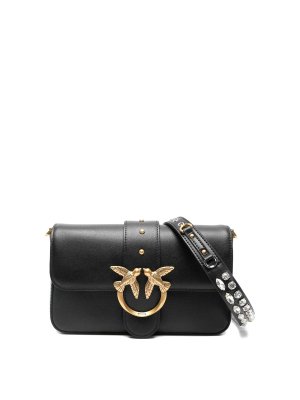 Pinko: Bolsos de hombro - Love One Mini Slouchy - Negro