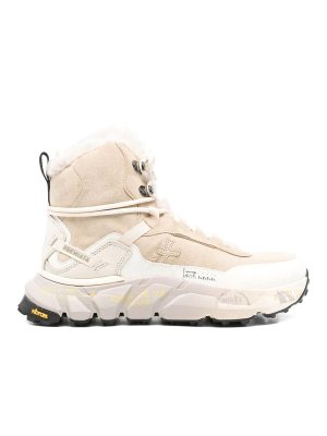 PREMIATA: trainers - High Sneakers  In Beige Leather