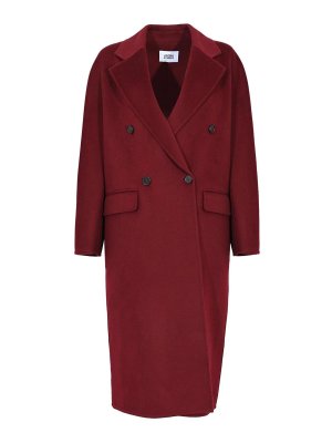ALPHA STUDIO: knee length coats - Double-Breasted Coat In Double Wool