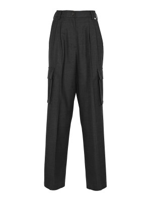 HERNO: casual trousers - Wool Blend Cargo Trousers