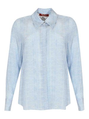 MAX MARA STUDIO: shirts - Nola Silk Shirt With Micro Checked Pattern