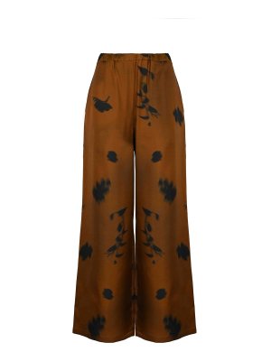 Max Mara: casual trousers - Helga Trousers In Printed Silk