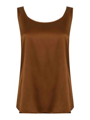 Max Mara: Tops & Tank tops - Pan Camisole In Silk Satin