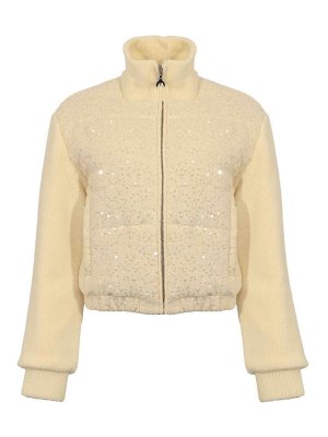 PATRIZIA PEPE: giacche bomber - Bomber in misto lana con paillettes