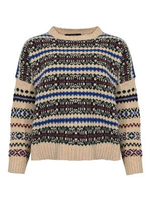 WEEKEND MAX MARA: Suéteres con cuello pico - Suéter Cuello Redondo - Beis