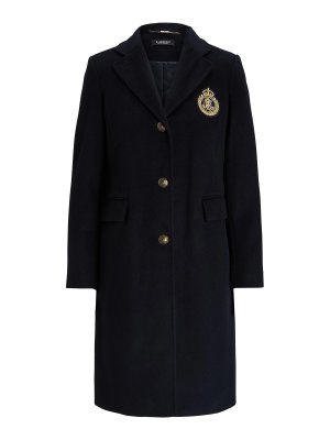 LAUREN RALPH LAUREN: cappotti al ginocchio - Cappotto foderato in lana crestata
