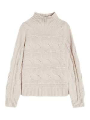 MAX MARA STUDIO: Strickpullover mit Rundhalsausschnitt - Rundhalspullover - Beige