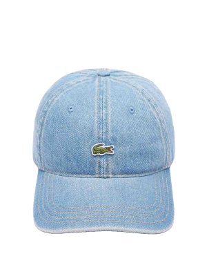 LACOSTE: cappelli - Berretto in denim di cotone