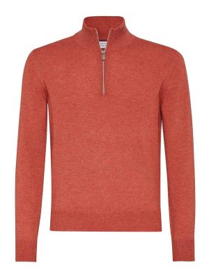 BRUNELLO CUCINELLI: Suéteres con cuello pico - Suéter Cuello Redondo - Naranja