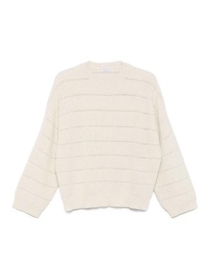 BRUNELLO CUCINELLI: Suéteres con cuello pico - Suéter Cuello Redondo - Beis