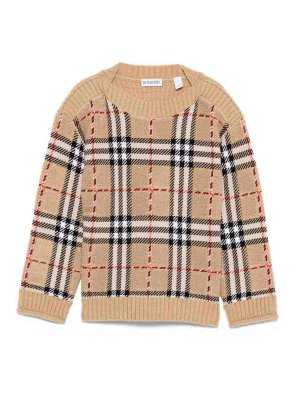 BURBERRY: crew necks - Checked Sweater