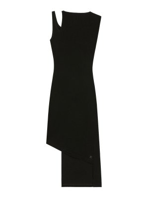 Courreges: abiti al ginocchio - Vestito  Midi Asimmetrico A Coste