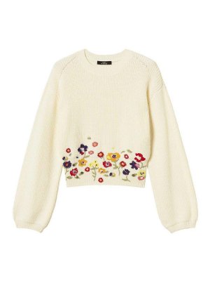 TWINSET: Strickpullover mit Rundhalsausschnitt - Rundhalspullover - Weiß