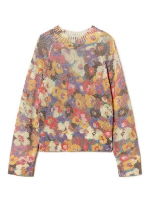 TWINSET: maglia collo rotondo - Maglione A Fiori