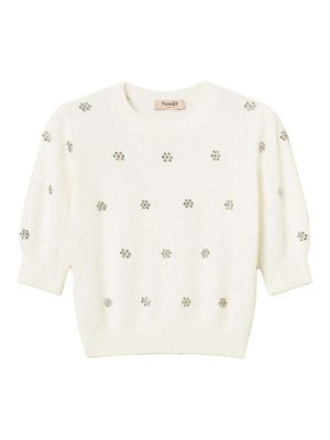 TWINSET: Pull col rond - Pull Col Rond - Blanc