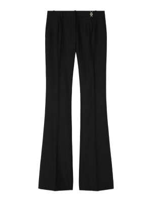 VERSACE: casual trousers - Flared Pinstripe Trousers