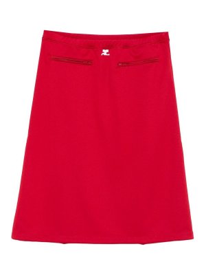 Courreges: Knee length skirts & Midi - Skirt With Zip