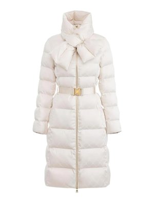 ELISABETTA FRANCHI: knee length coats - Coat With Jacquard Effect