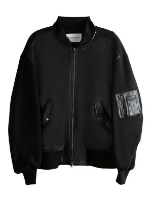GIVENCHY: bombers - Bomber jacket with leather inserts