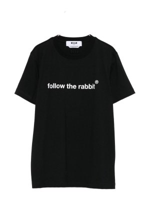 m.s.g.m.: t-shirt - T-Shirt Con Stampa Coniglio