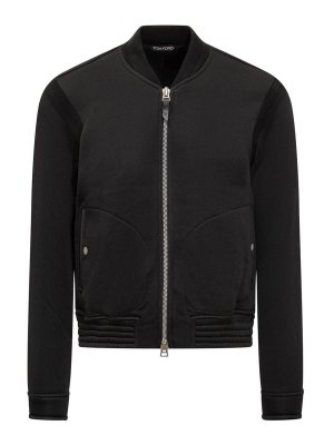 TOM FORD: bombers - Bomber jacket with zip and ribbed insert