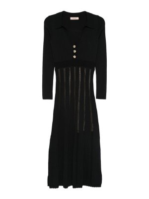 TWINSET: knee length dresses - Midi Dress With Decoration