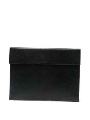 TOM FORD: clutches - Leather clutch bag with embossed logo