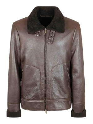 SALVATORE SANTORO: Vestes en cuir - Blouson En Cuir - Marron
