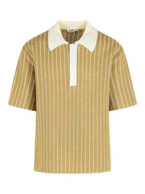 JIL SANDER: polo shirts - Beige Cotton Knit Polo Shirt