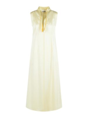 JIL SANDER: one-piece - Ivory Acetate And Viscose Dress