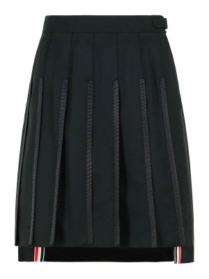 THOM BROWNE: Mini jupes - Mini Jupe - Noir