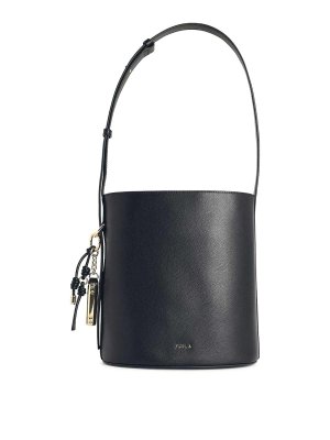 FURLA: Bucket bags - Roxie Bucket Bag In Black Leather