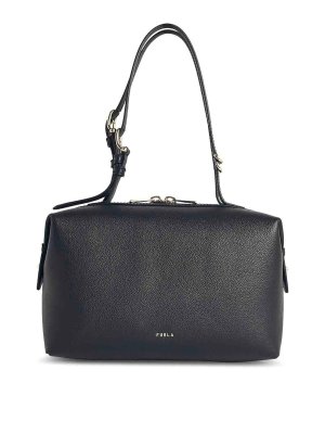 FURLA: totes bags - Double Black Leather Bag