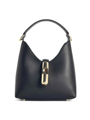 FURLA: shoulder bags - Hobo Iride Mini Bag In Black Leather