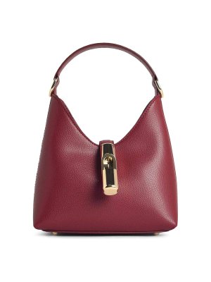 FURLA: borse a spalla - Mini Borsa Hobo Iride In Pelle Ciliegia