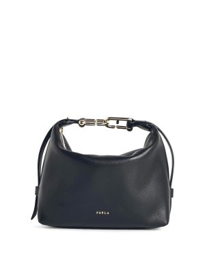 FURLA: shoulder bags - Tonie Mini Shoulder Bag In Black Leather