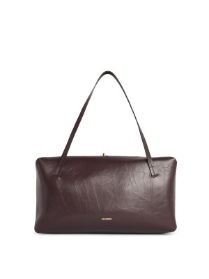 JIL SANDER: clutches - Large  Brown Leather Bag