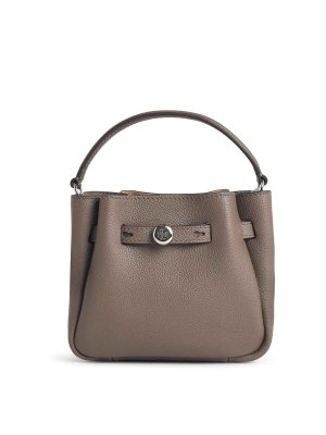 TORY BURCH: Bucket bags - Romy Mini Bucket Bag In Wild Mushroom Leather