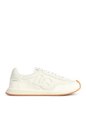 DOLCE & GABBANA: trainers - Cushion White Leather Sneakers