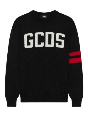 GCDS: Suéteres con cuello pico - Suéter Cuello Redondo - Negro