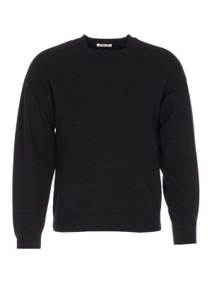AURALEE: Pull col rond - Pull Col Rond - Noir