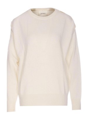 LISA YANG: Strickpullover mit Rundhalsausschnitt - Rundhalspullover - Weiß