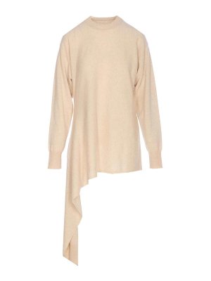 UMA WANG: Strickpullover mit Rundhalsausschnitt - Rundhalspullover - Beige